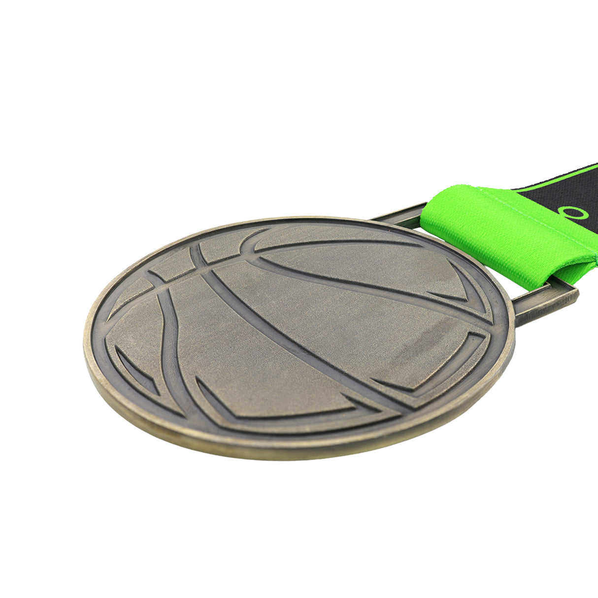 MED27 Basketball Medal - Antique Bronze&Green