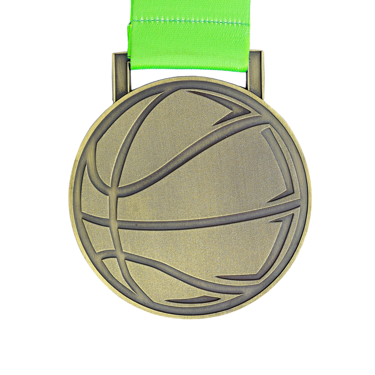 MED27 Basketball Medal - Antique Bronze&Green