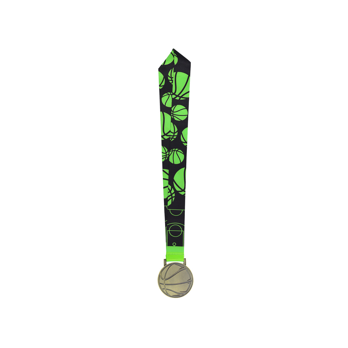 MED27 Basketball Medal - Antique Bronze&Green