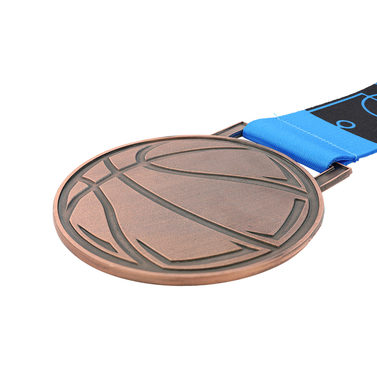 MED27 Basketball Medal - Antique Copper&Blue