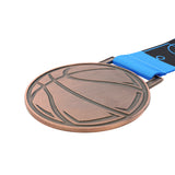 MED27 Basketball Medal - Antique Copper&Blue