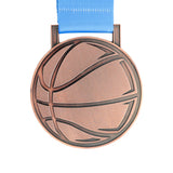 MED27 Basketball Medal - Antique Copper&Blue