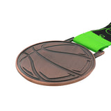MED27 Basketball Medal - Antique Copper&Green
