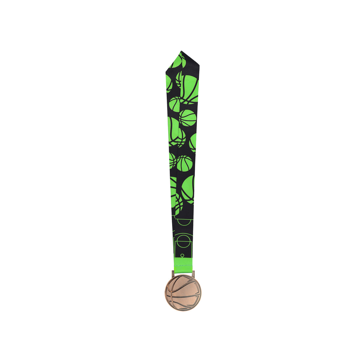 MED27 Basketball Medal - Antique Copper&Green