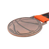 MED27 Basketball Medal - Antique Copper&Orange