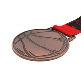 MED27 Basketball Medal - Antique Copper&Red
