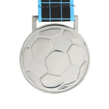 MED27 3'' Silver/Black&Blue Soccer Medal