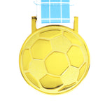 MED27 3'' Gold/Carolina&White Soccer Medal