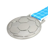 MED27 3'' Silver/Carolina&White Soccer Medal