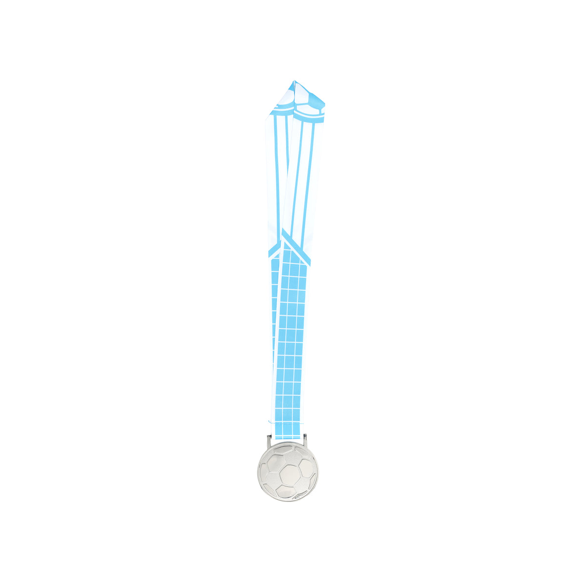 MED27 3'' Silver/Carolina&White Soccer Medal