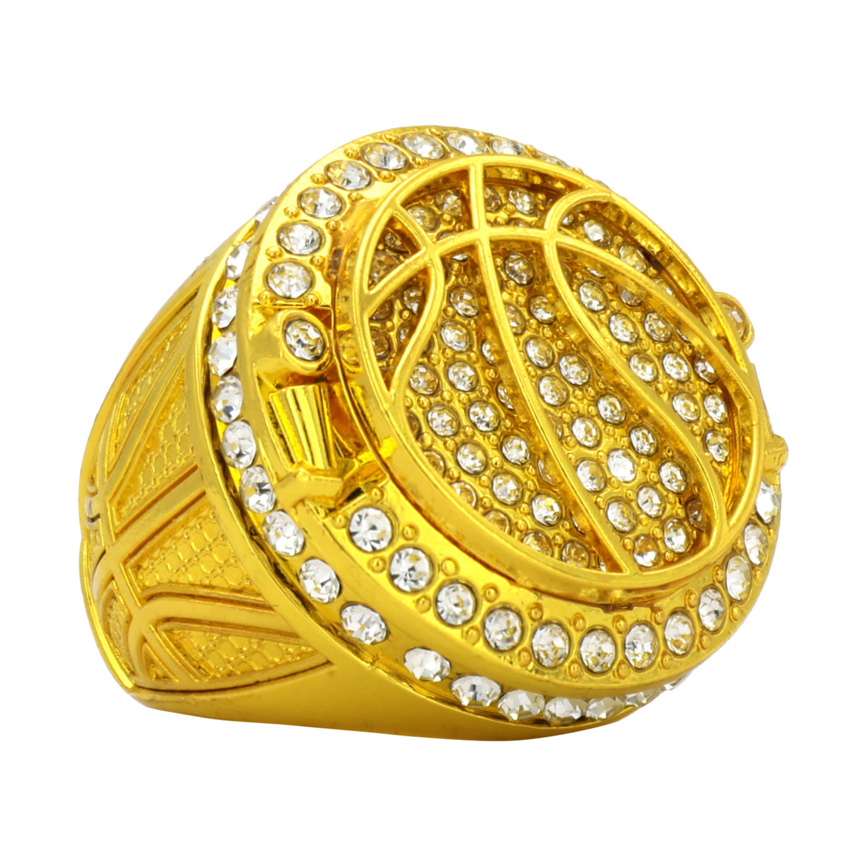 Basketball3 Gold All Stones Ring