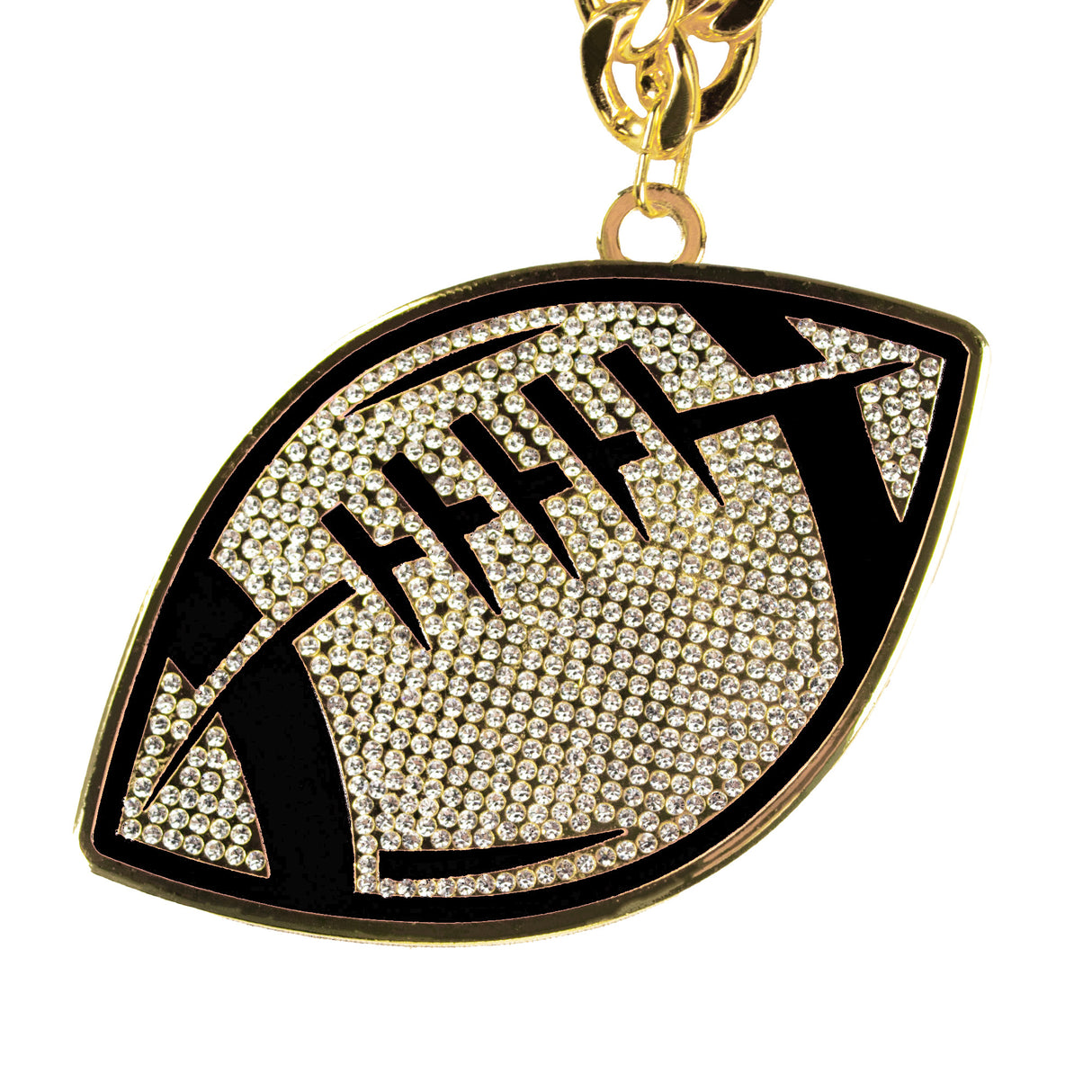Football Stone Chain Black/Gold