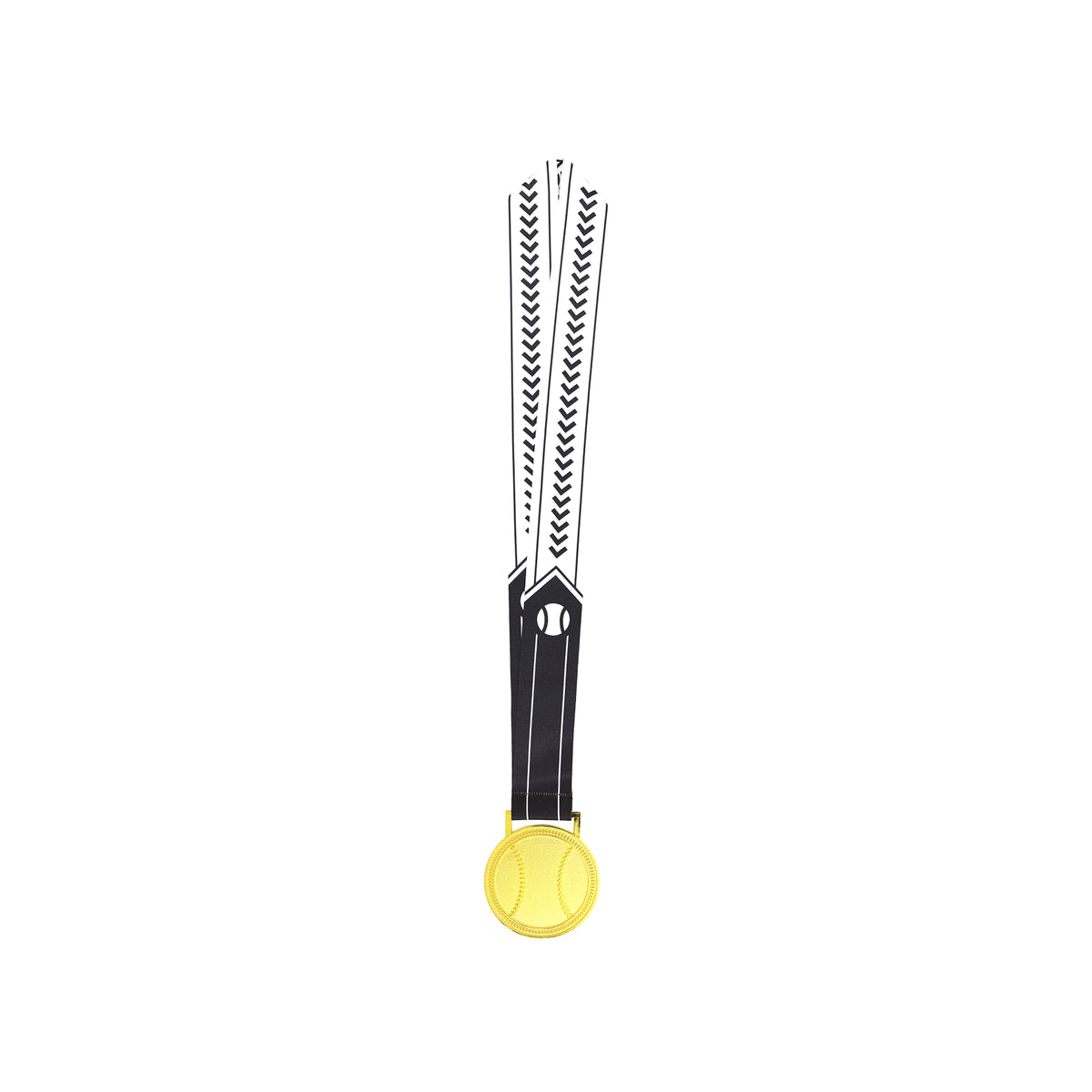 MED27 3'' Gold/Black&White Baseball Medal
