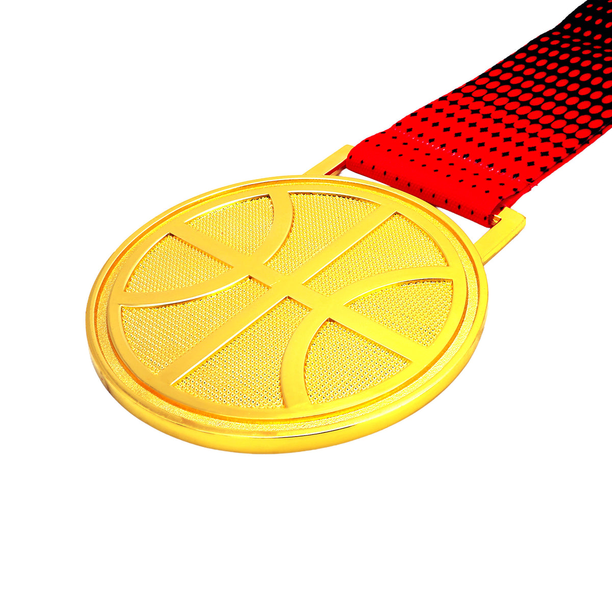 MED27 3'' Gold/Red&Black Basketball Medal