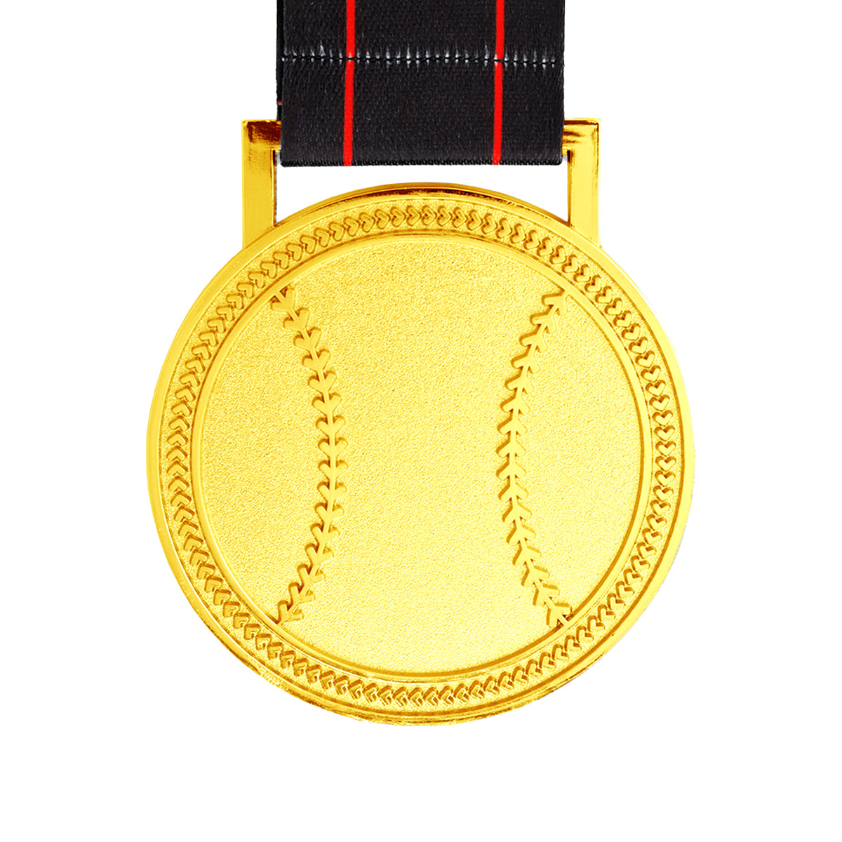 MED27 3'' Gold/Black&Red Baseball Medal