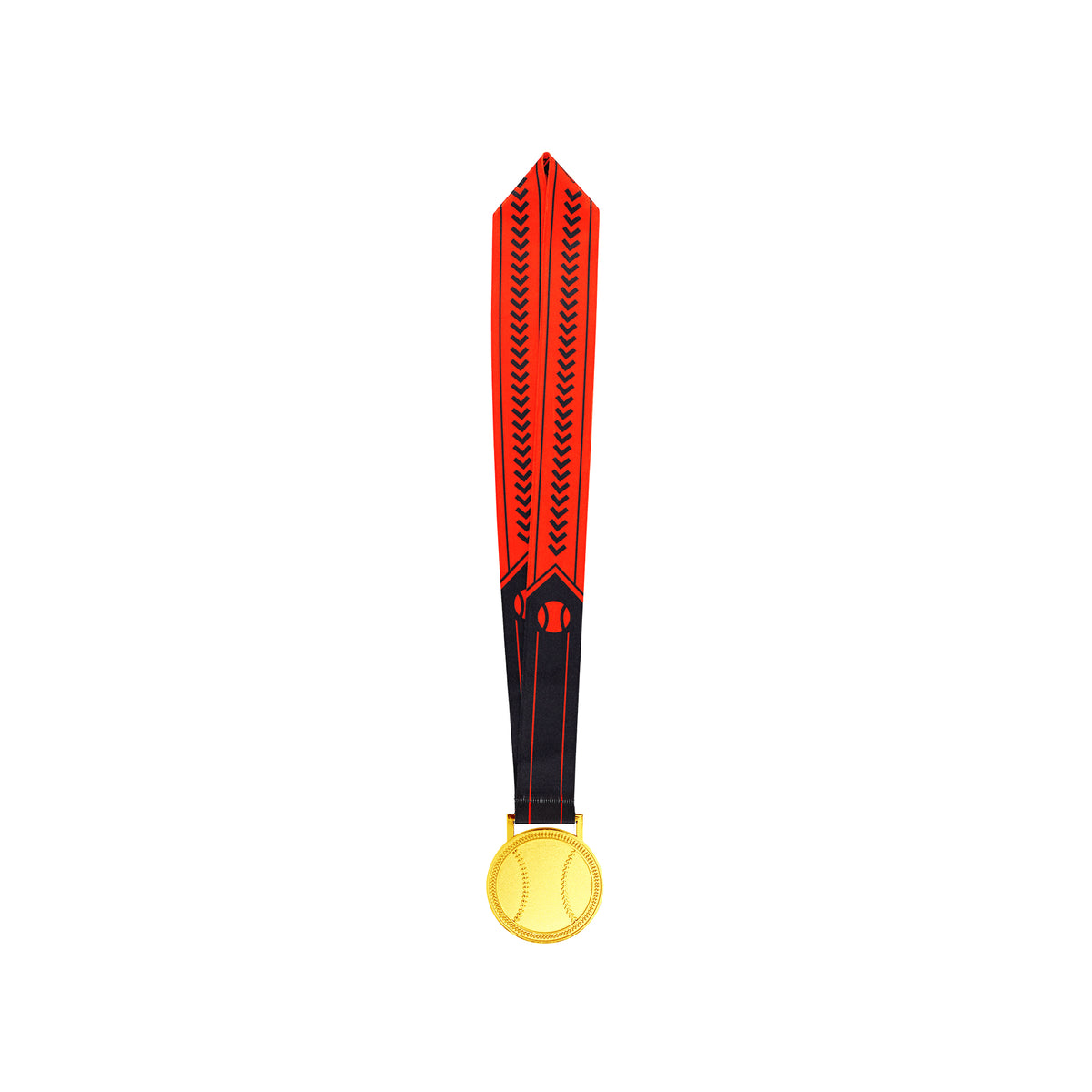 MED27 3'' Gold/Black&Red Baseball Medal