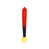 MED27 3'' Gold/Black&Red Baseball Medal