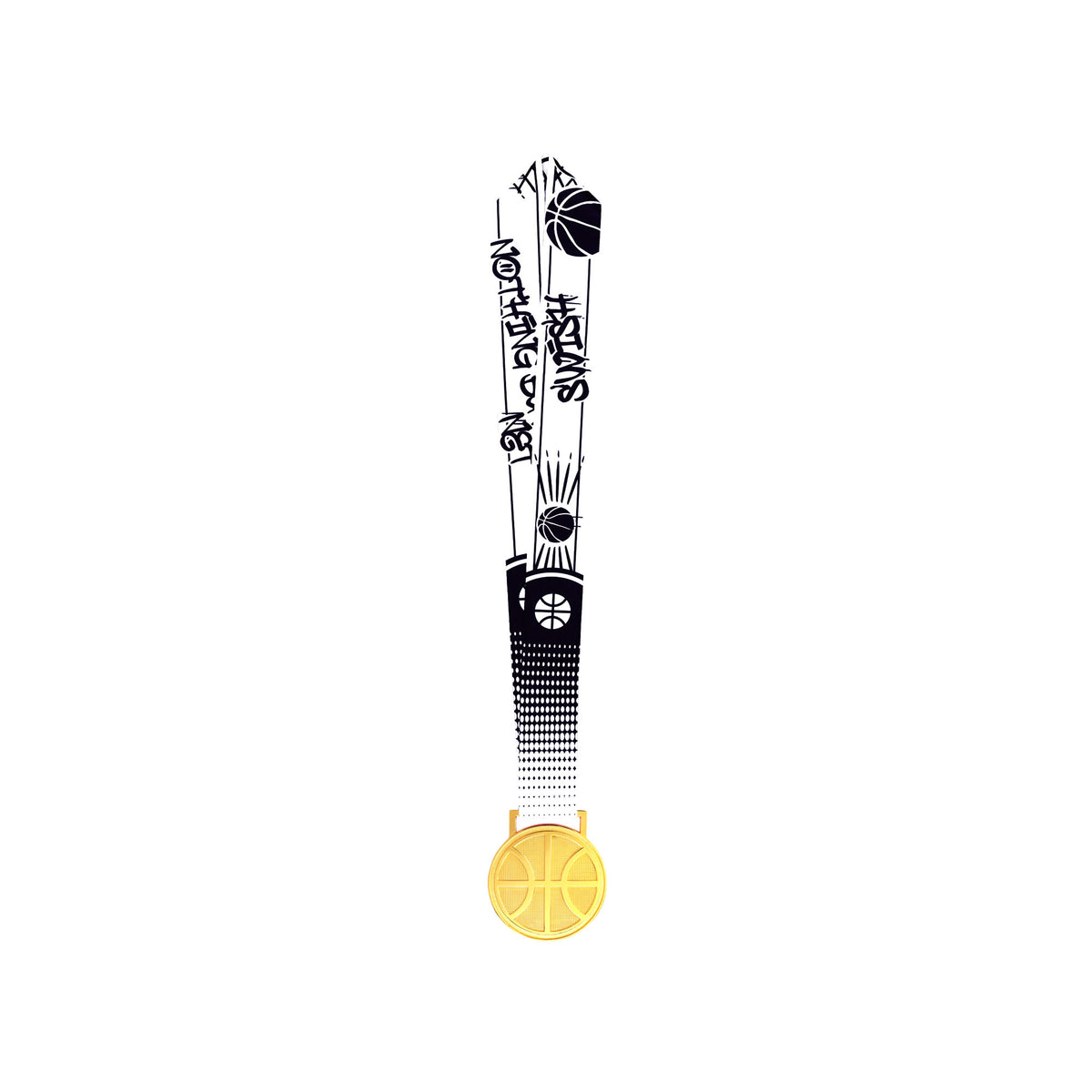 MED27 3'' Gold/White&Black Basketball Medal