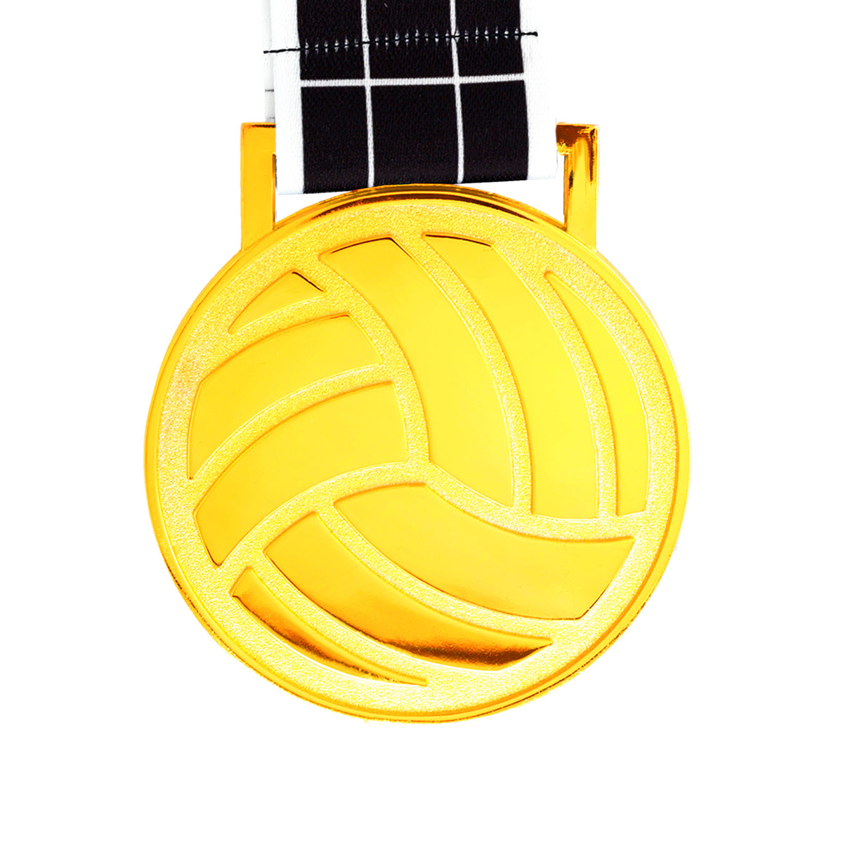MED27 3'' Gold/Black&White Volleyball Medal