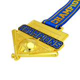 MED26 4'' Baseball Gold&Blue Champions Medal