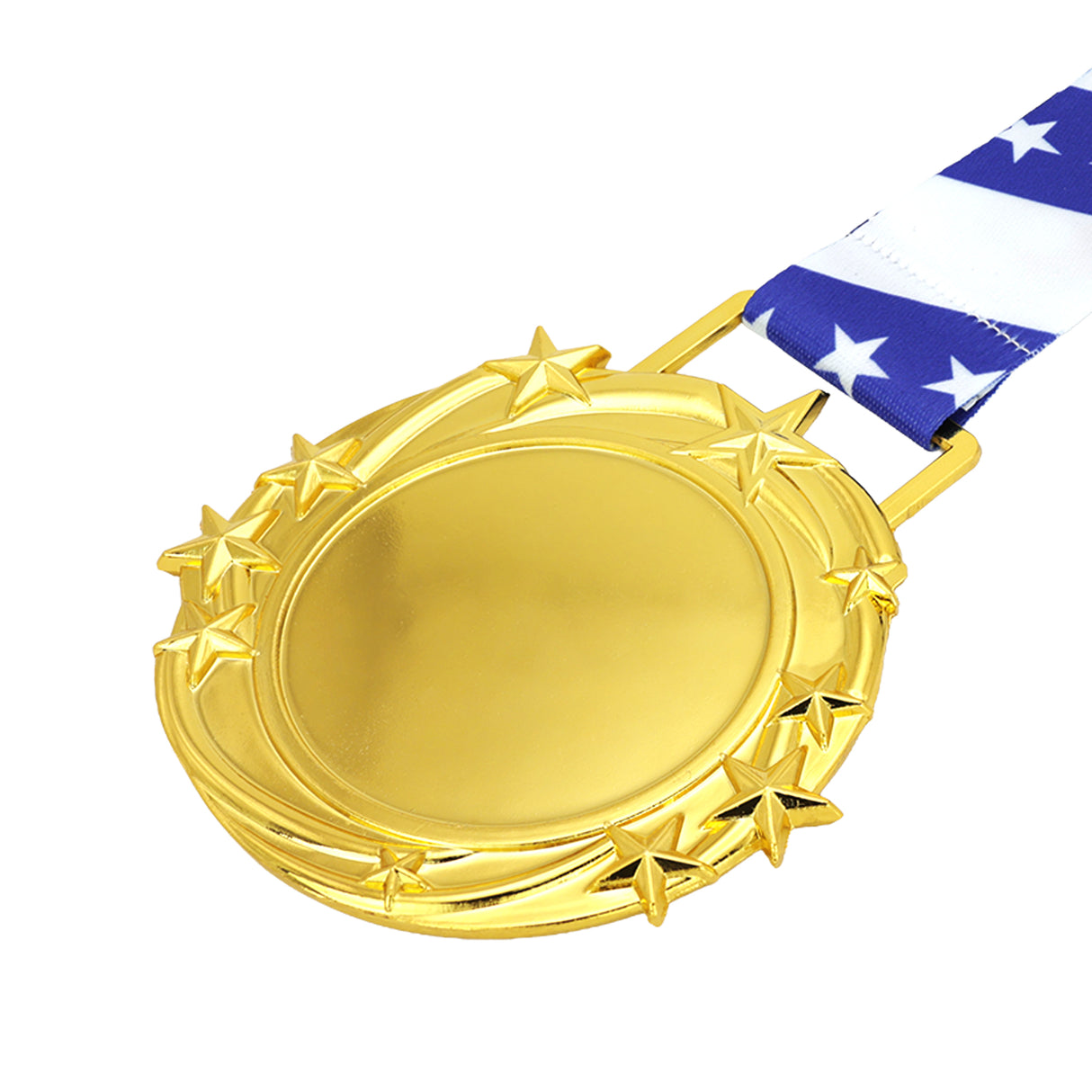 Med26 3.25" Blank Star Medal Gold&Blue