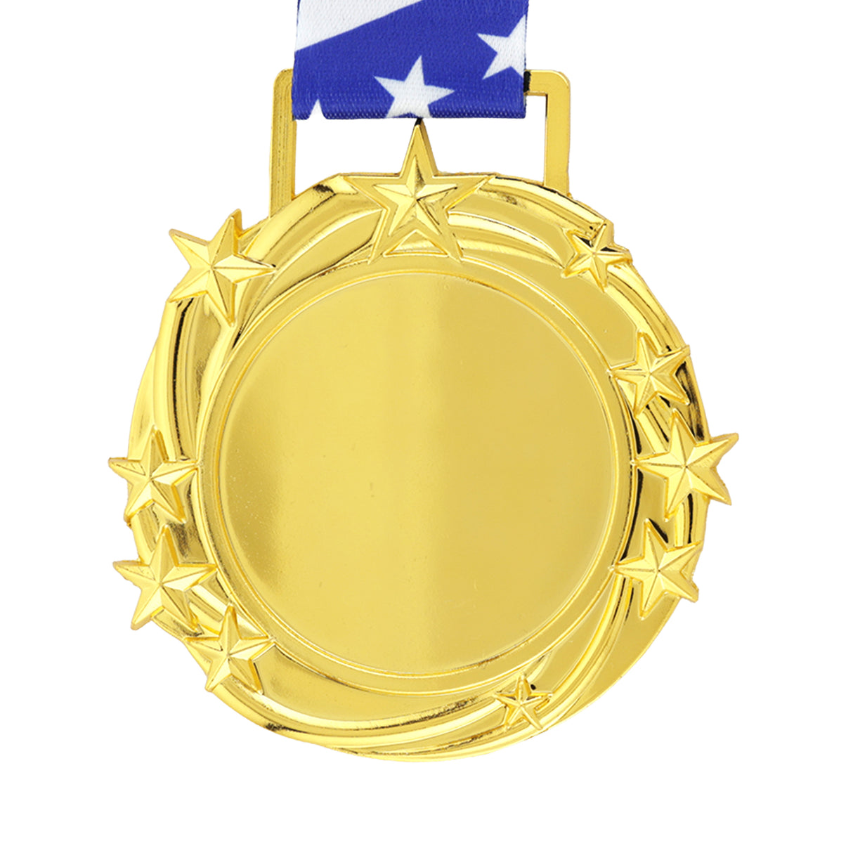 Med26 3.25" Blank Star Medal Gold&Blue
