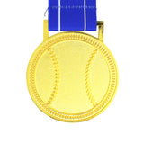 MED27 3'' Gold/Blue&White Baseball Medal