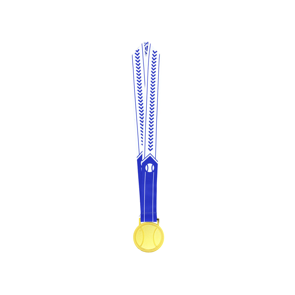 MED27 3'' Gold/Blue&White Baseball Medal