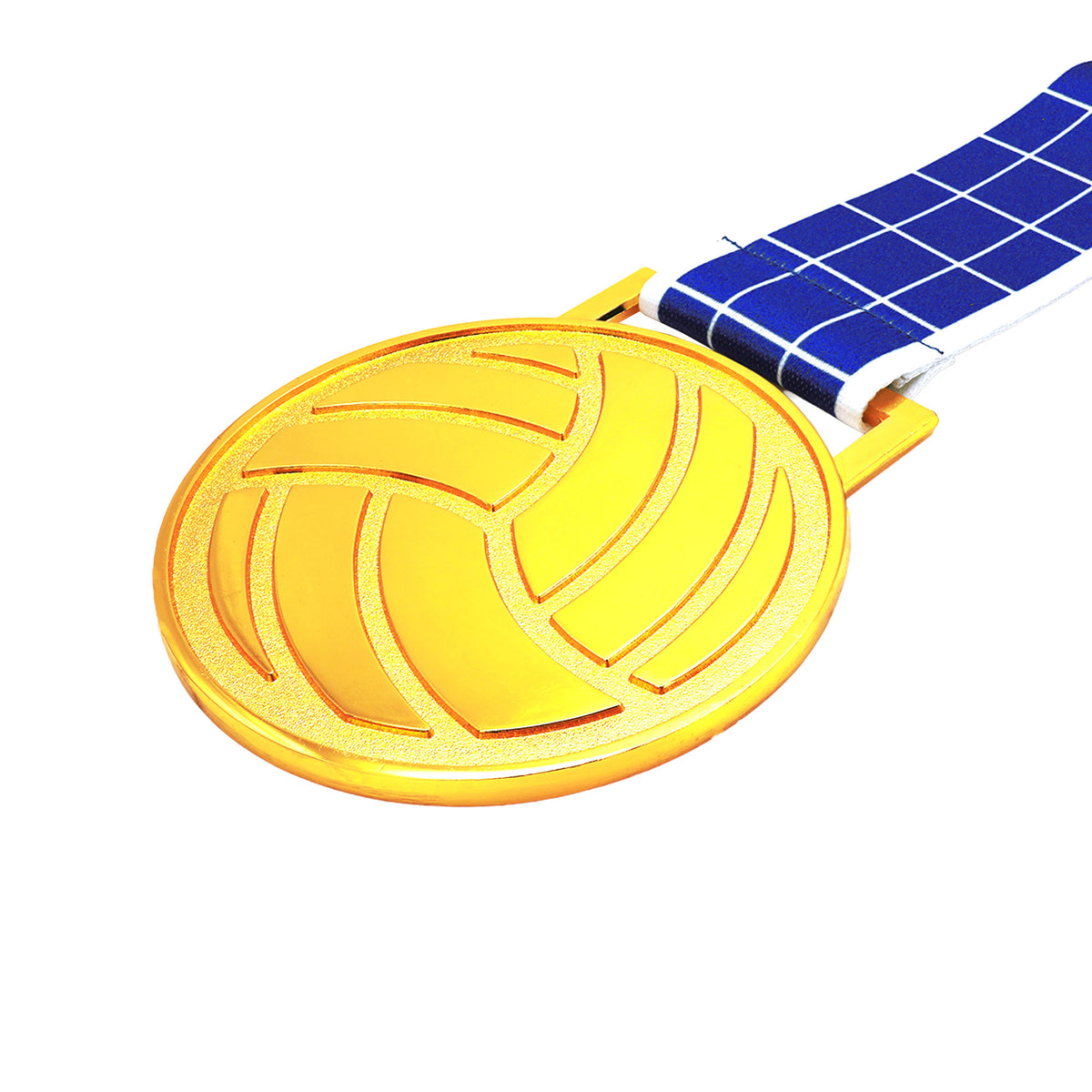 MED27 3'' Gold/Blue&White Volleyball Medal