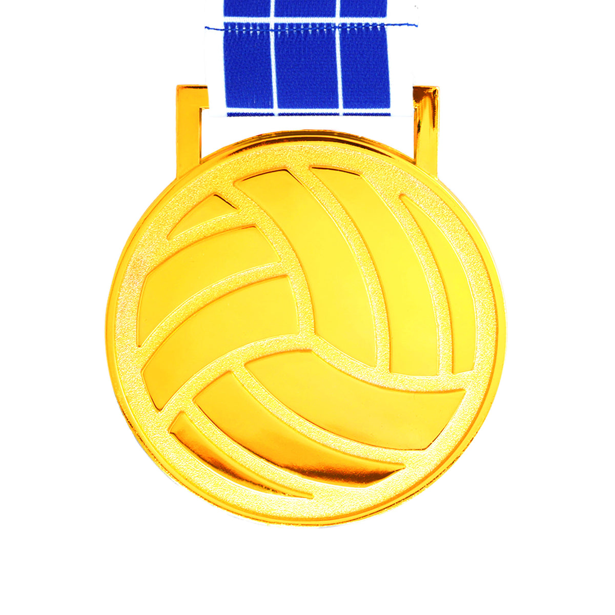 MED27 3'' Gold/Blue&White Volleyball Medal