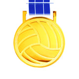 MED27 3'' Gold/Blue&White Volleyball Medal