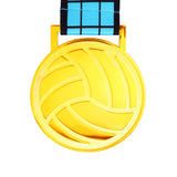 MED27 3'' Gold/Blue&Black Volleyball Medal