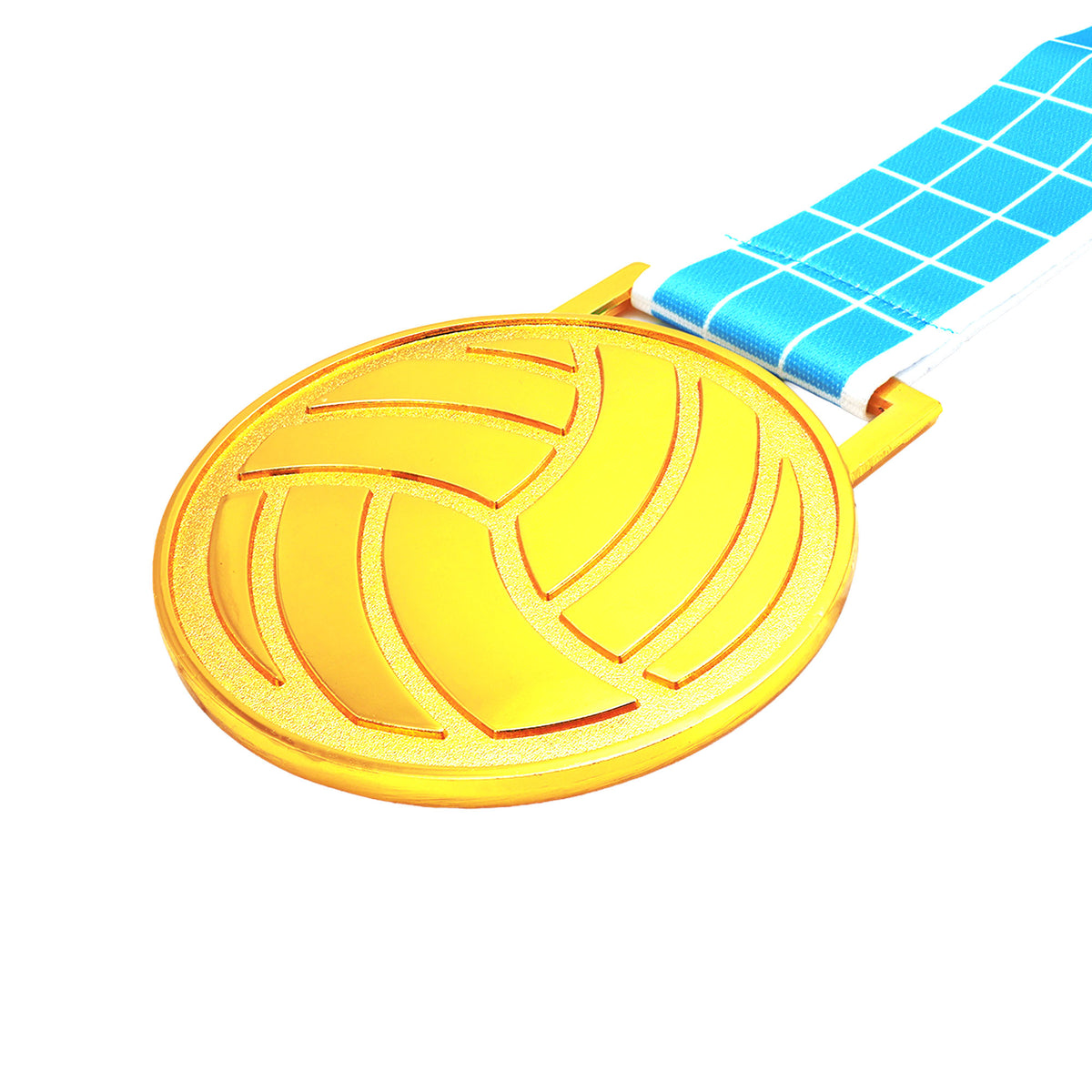 MED27 3'' Gold/Carolina&White Volleyball Medal