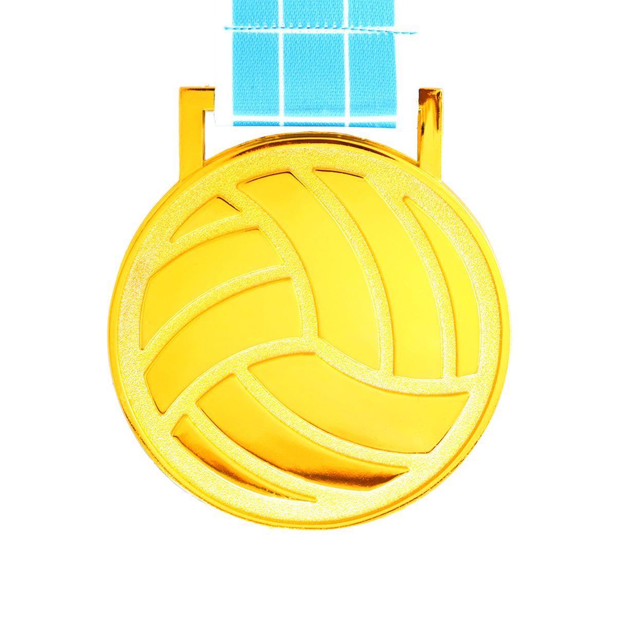 MED27 3'' Gold/Carolina&White Volleyball Medal