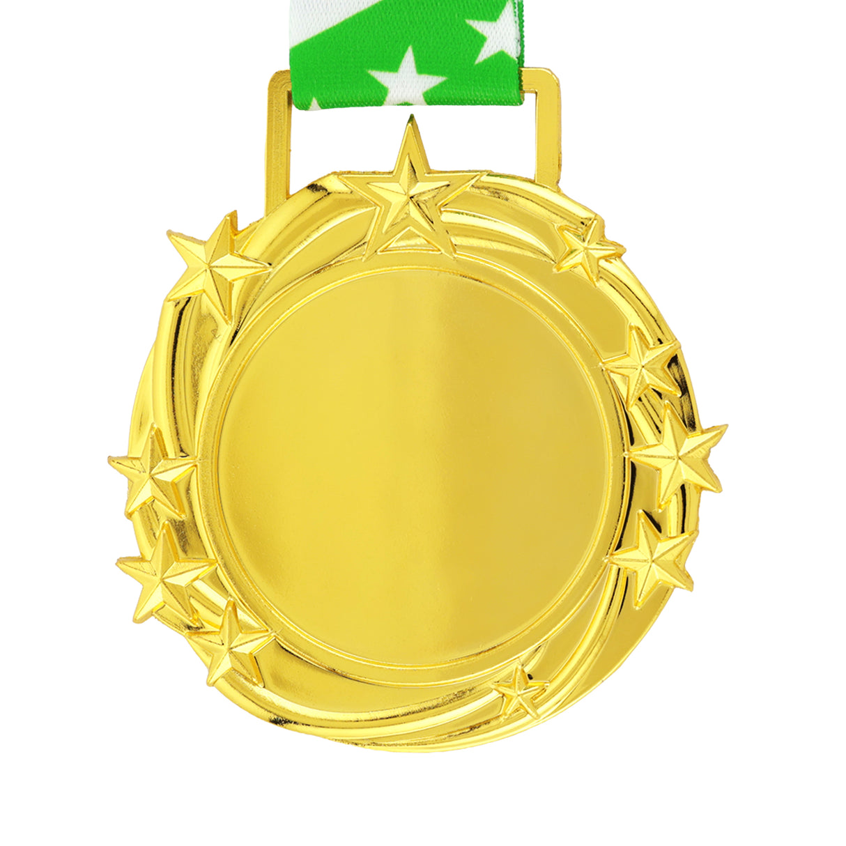 Med26 3.25" Blank Star Medal Gold&Green