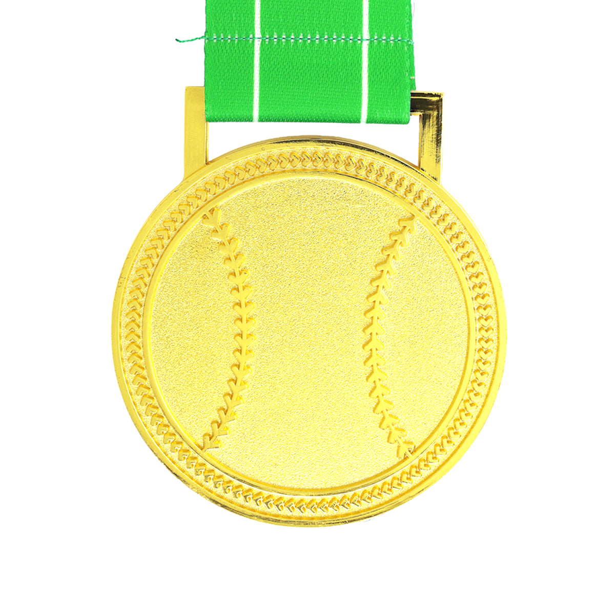 MED27 3'' Gold/Green&White Baseball Medal