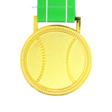 MED27 3'' Gold/Green&White Baseball Medal