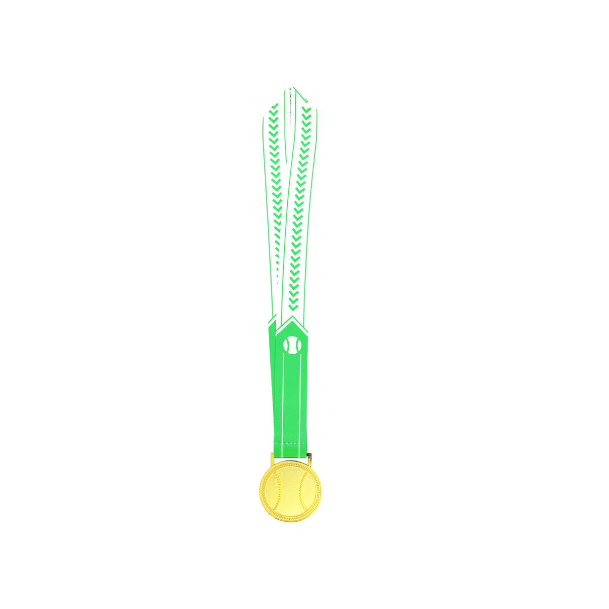 MED27 3'' Gold/Green&White Baseball Medal