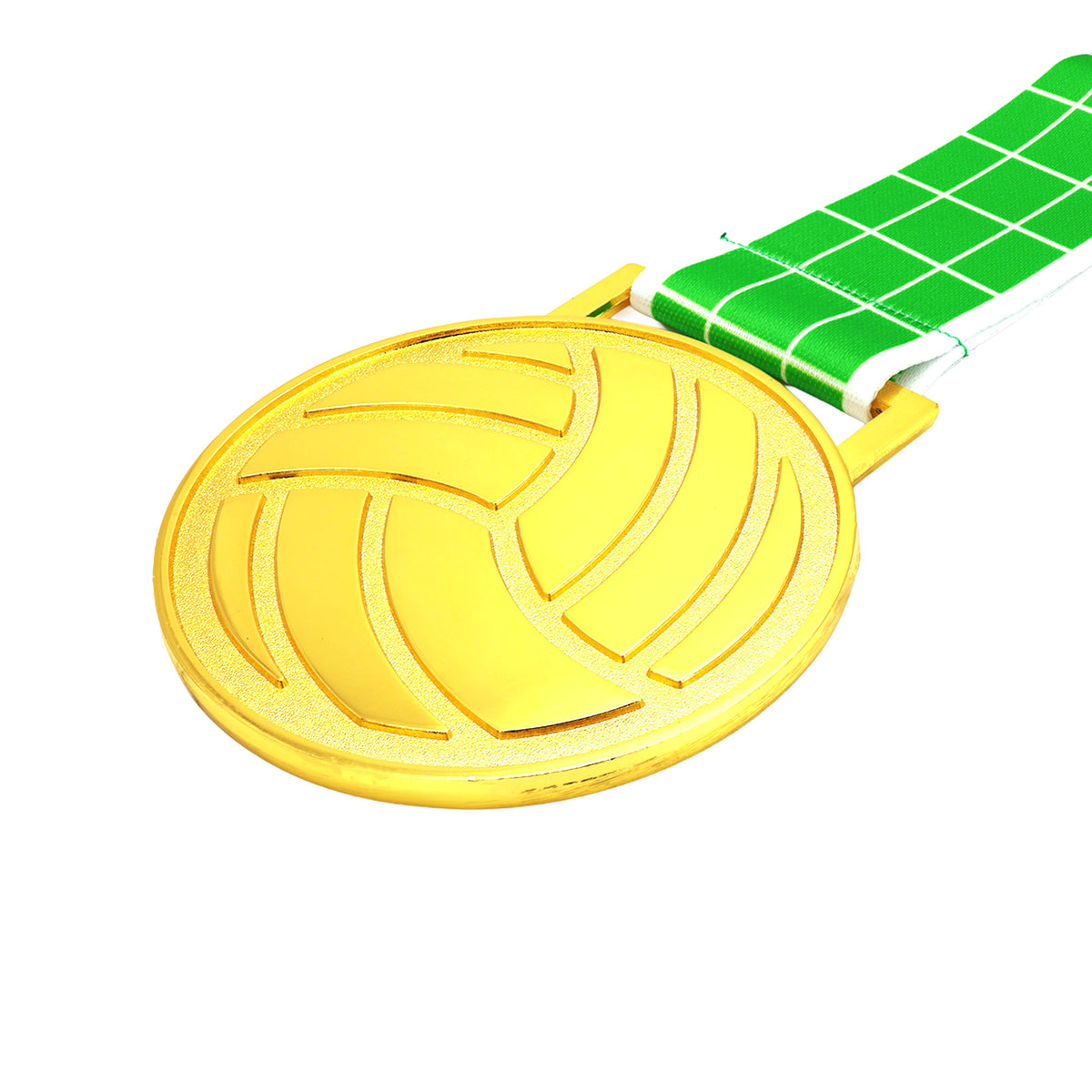 MED27 3'' Gold/Green&White Volleyball Medal