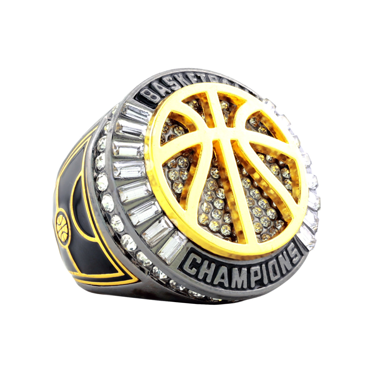 Basketball27B Gunmetal&Gold Champions Ring