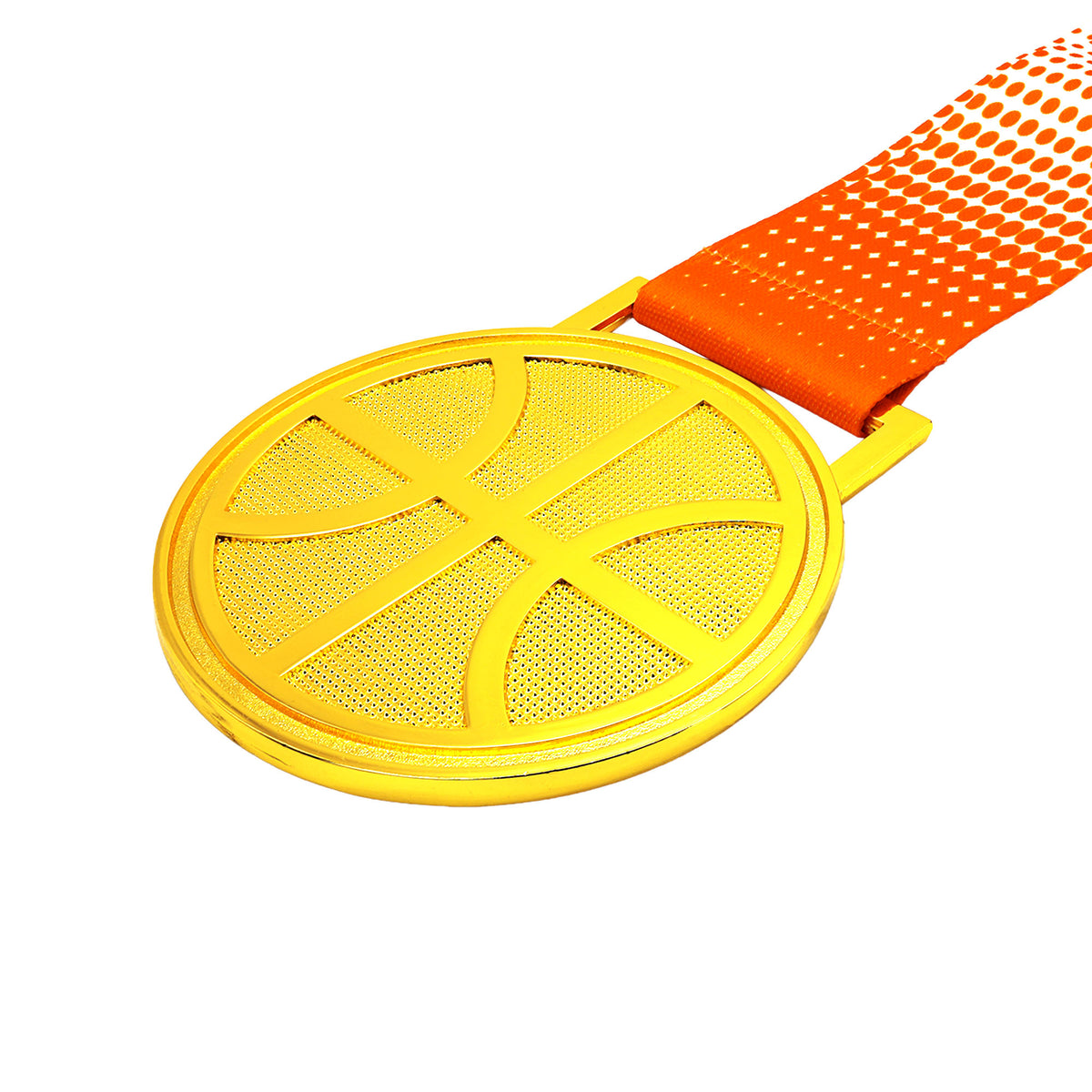 MED27 3'' Gold/Orange&White Basketball Medal