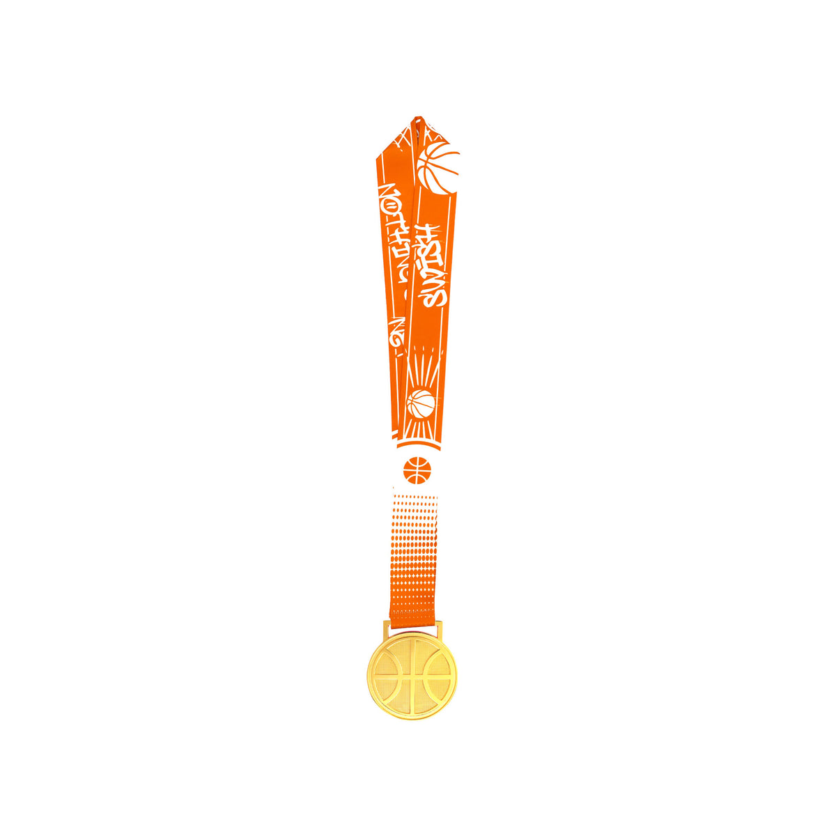 MED27 3'' Gold/Orange&White Basketball Medal