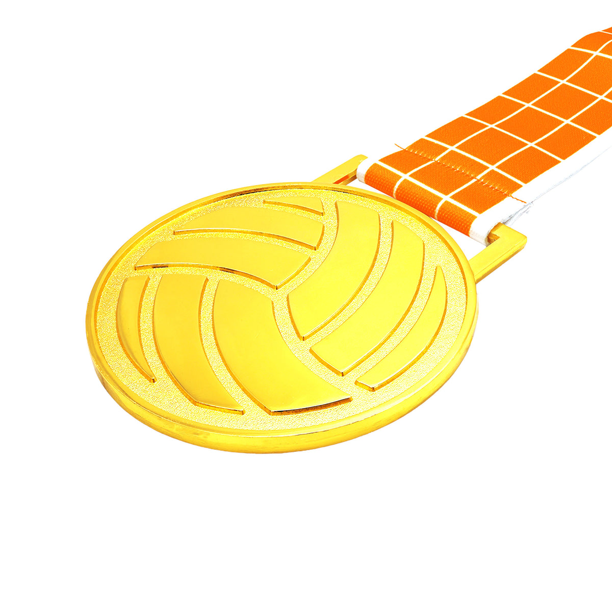 MED27 3'' Gold/Orange&White Volleyball Medal