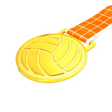 MED27 3'' Gold/Orange&White Volleyball Medal