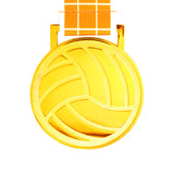 MED27 3'' Gold/Orange&White Volleyball Medal