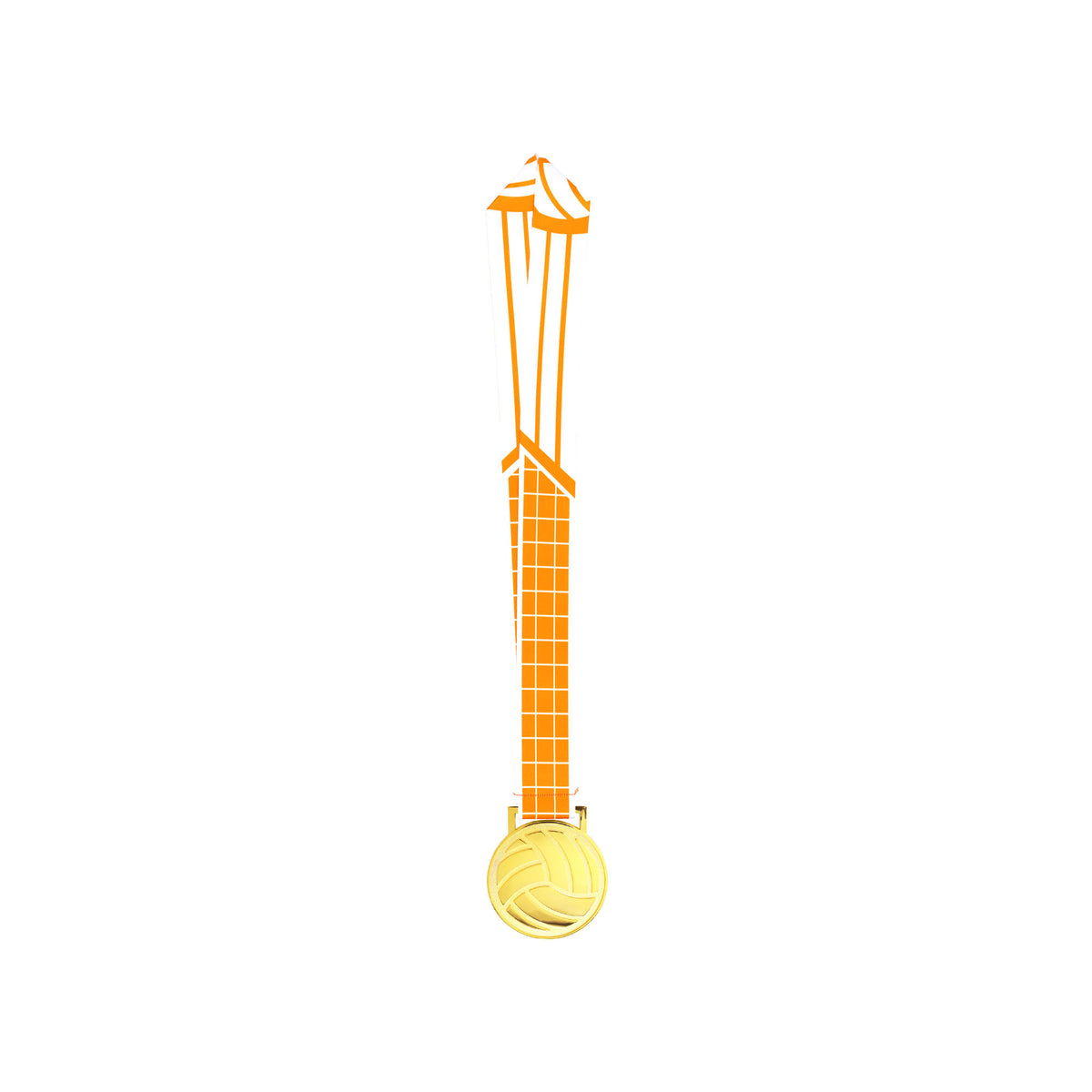 MED27 3'' Gold/Orange&White Volleyball Medal