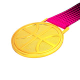 MED27 3'' Gold/Pink&Black Basketball Medal