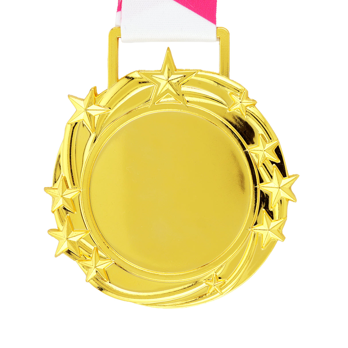 Med26 3.25" Blank Star Medal Gold&Pink