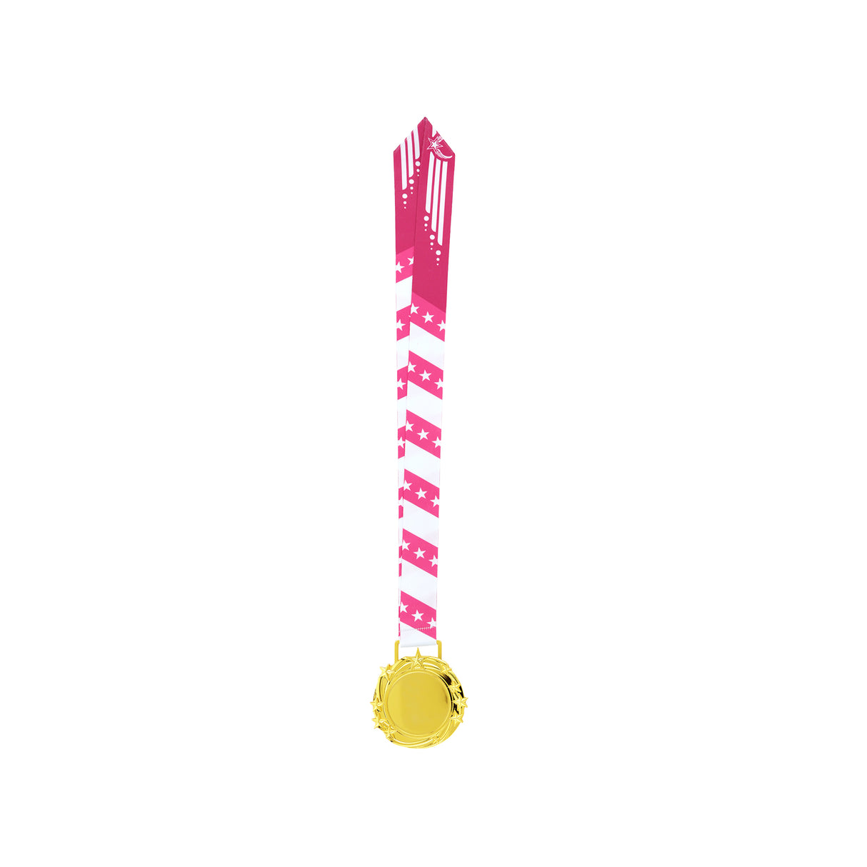 Med26 3.25" Blank Star Medal Gold&Pink