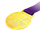 MED27 3'' Gold/Purple&White Basketball Medal